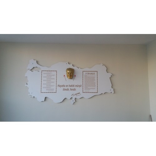 Atatürk Köşesi Türkiye Haritası 110x210 cm