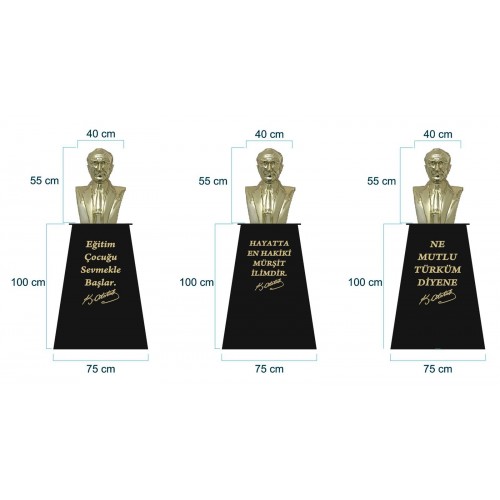 Atatürk Büstü (55cm Pirinç)+ Kaide (100cm)