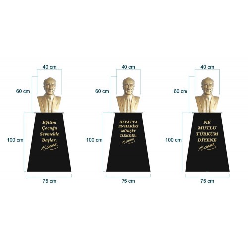 Atatürk Büstü (60cm Fiber)+ Kaide (100cm)