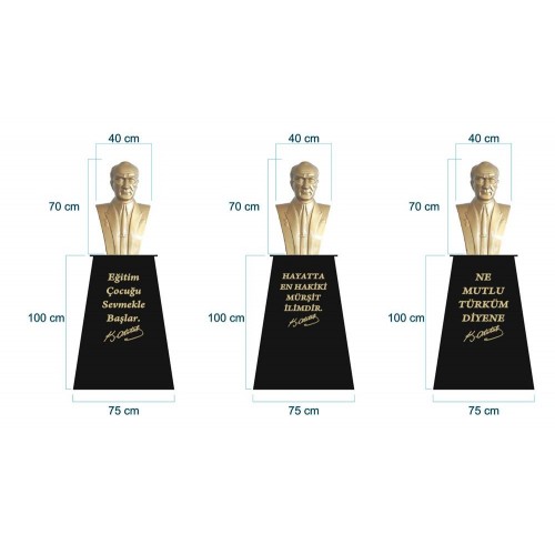 Atatürk Büstü (70cm Fiber)+ Kaide (100cm)