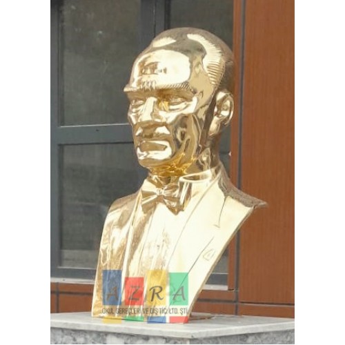 Atatürk Büstü Pirinç 80 Cm Papyonlu