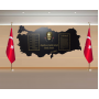 Atatürk Köşesi Türkiye Haritası 110x210 cm Siyah